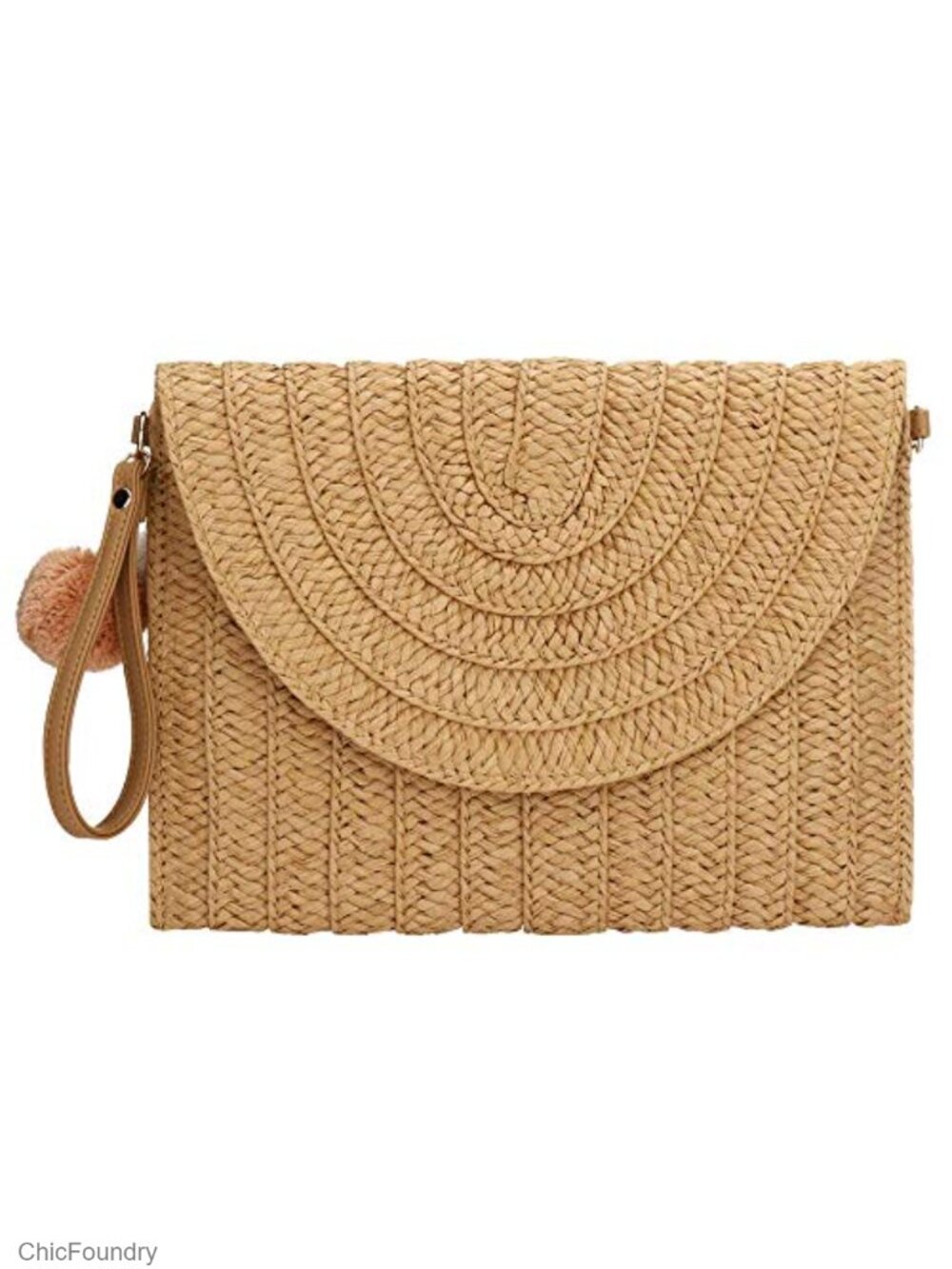 Straw Clutch Handbag Envelope Woven Summer Beach Purse Wallet